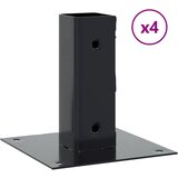  Postolja za stupove kvadratna 4 kom čelik presvučen prahom Antracitno siva 46 x 46 mm | Shoptok.si