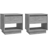 Furnova Nočna omarica 2 kosa betonsko siva 45x34x44 cm iverna plošča, (21926528) | Shoptok.si