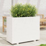 vidaXL vrtno cvetlično korito belo 90x40x72,5 cm trdna borovina | Shoptok.si