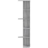 vidaXL Kutna zidna polica boja hrasta 36,5x36,5x140 cm drvena | shoptok.hr