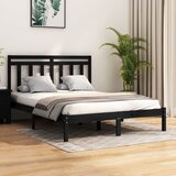 Maison Chic Posteljni okvir - Dvoposteljna postelja - Zakonska postelja črn iz trdnega lesa 140x190 cm-J14091, (21765505) | Shoptok.si