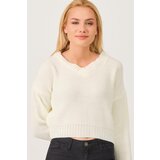 Dewberry Z3034 WOMEN'S V-NECK SWEATER-FLAT BONE Cijene