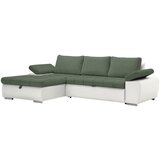 XORA SEDEŽNA GARNITURA, gladka tkanina bela, olivno zelena | Shoptok.si