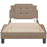  Okvir kreveta s LED svjetlima cappuccino 90x200 cm umjetna koža | shoptok.hr