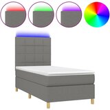 Maison Chic Box spring postelja - Vzmetna postelja z vzmetnico LED temno siva 90x190 cm blago SL9805, (21902452) Cene
