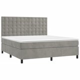  Krevet s oprugama i madracem svjetlosivi 180x200 cm baršunasti | shoptok.hr