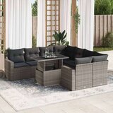 vidaXL 9-dijelni set vrtnih sofa od poliratana s jastucima sivi | shoptok.hr