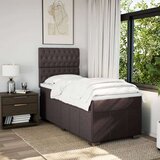 vidaXL Box spring postelja z vzmetnico temno rjav 90x190 cm blago, (21310647) | Shoptok.si