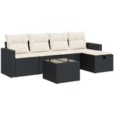 vidaXL 6-dijelni set vrtnih sofa s jastucima crni od poliratana | shoptok.hr