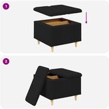  Otoman za pohranu s jastukom Crna 60 x 60 x 45 cm tkanina | shoptok.hr