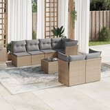 Maison Chic Seti vrtnega pohištva - Vrtna garnitura - Vrtni pohištvo set 8-delna z blazinami bež poli ratan, (21799043) | Shoptok.si
