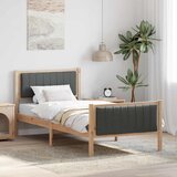  Okvir kreveta smeđe i tamnosivo 90 x 190 cm Masivna borovina | shoptok.hr