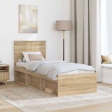  Okvir za krevet s uzglavljem Sonoma hrast 75 x 190 cm | shoptok.hr