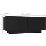 TV ormarić s LED svjetlima crni 260 x 35 x 40 cm | shoptok.hr