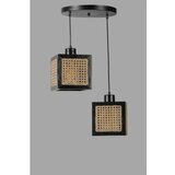 Opviq kumsal 2 li tepsili siyah rattan avize ratan luster | ePonuda.com