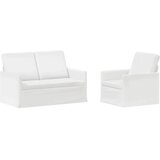  Set sofe 2 pcs Bijela Tkanina - Bijela 1-sjedalo + 2-sjedalo (120 cm) | shoptok.hr
