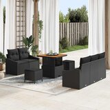  Sjedeća garnitura za vrt 8 kom. 7-Broj sjedala Crna | shoptok.hr