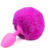 Afterdark Butt Plug with Pompon Pink/Magenta Size S Cene