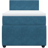 Box spring krevet s madracem plavi 90x200 cm baršunasti | shoptok.hr