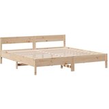  Knjižna postelja brez vzmetnice 200x200 cm trdna borovina, (21607300) | Shoptok.si