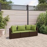  3-dijelni set vrtnih sofa s jastucima smeđi od poliratana | shoptok.hr