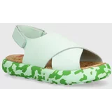 Camper Otroški usnjeni sandali zelena barva