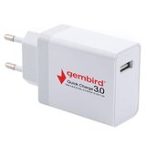 Gembird NPA-AC36 ** QC3.0 brzi punjač +Type C USB kabl,18W 3.6-6.5V/3A, 6.5V-9V/2A, 9V-12V/1.5A(351) | ePonuda.com