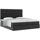 vidaXL Otomanski posteljni okvir z vzmetnicami črn 180x200cm um. usnje | Shoptok.si