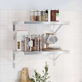 vidaXL Zidne police 2 kom 50 x 30 cm srebrne nehrđajući čelik | shoptok.hr