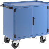 eurokraft pro Pomična omara KOMPAKT, zgornja nakladalna površina s 3-stranskim robom, enobarvno svetlo modra | Shoptok.si