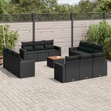 vidaXL 13-dijelni set vrtnih sofa s jastucima poliratan crni | shoptok.hr