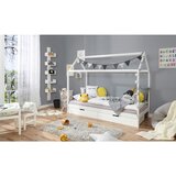 MID.YOU Postelja Lina, 90x200, Bor, Bela, Masivno | Shoptok.si
