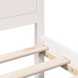 vidaXL Posteljni okvir iz borovega lesa Beli Trden borov les 120 x 200 cm | Shoptok.si