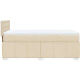 vidaXL Okvir kreveta s oprugama i madrac krem 80x200 cm od tkanine | shoptok.hr