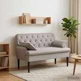  Ljubavni kauč s gumbima Sivosmeđa 111 x 68 x 80 cm Tkanina | Eponuda.ba
