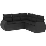Maison Chic Seti vrtnega pohištva - Vrtna garnitura - Vrtni pohištvo set 5-delna z blazinami črn poli ratan, (21816160) | Shoptok.si