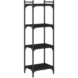 Maison Chic Knjižna omara - Knjižni regal 4-nadstropna črna 40x30x120 cm inženirski les, (21724901) Cene