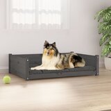 vidaXL pasja postelja siva 95,5x65,5x28 cm trdna borovina | Shoptok.si