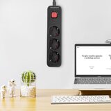 Aigostar Produžni kabl sa prekidačem, 3 utičnice, Tip F, 1,5m, SCHUKO, crna | Eponuda.com