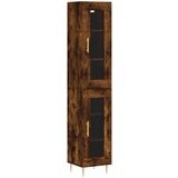 Maison Chic Visoka omara - Komoda - Predalnik dimljeni hrast 34,5x34x180 cm inženirski les, (21721275) Cene