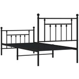 Metalni okvir kreveta uzglavlje i podnožje crni 90x190 cm | shoptok.hr