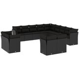  13-dijelni set vrtnih sofa s jastucima poliratan crni | shoptok.hr