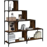  The Living Store Knjižna omara 4-nadstropna dimljeni hrast 139x33,5x149 cm - Knjižna Omara, (21555102) | Shoptok.si