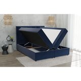 Ropez Tamno plavi tapecirani bračni krevet s prostorom za odlaganje 140x200 cm Flip – | shoptok.hr