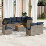 vidaXL 9-dijelni set vrtnih sofa od poliratana s jastucima sivi | shoptok.hr