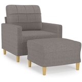 The Living Store Fotelj s stolčkom za noge taupe 60 cm blago - Kavč S Stolčkom Za Noge, (21445379) | Shoptok.si