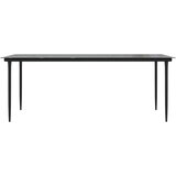  Vrtni stol - Blagovaonski stol crni 200x100x74 cm čelik i kaljeno staklo | shoptok.hr