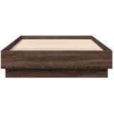 vidaXL Posteljni okvir LED lučkami rjavi hrast 100x200 cm | Shoptok.si