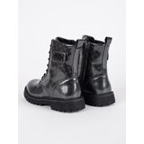 Shelvt Black patent leather girls' lace-up ankle boots | Shoptok.si