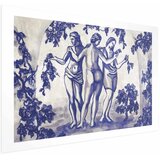  Plakat - Ancient Vineyard - three women in a portal painted in blue ink 60x40 Bez okvira s margom | shoptok.hr